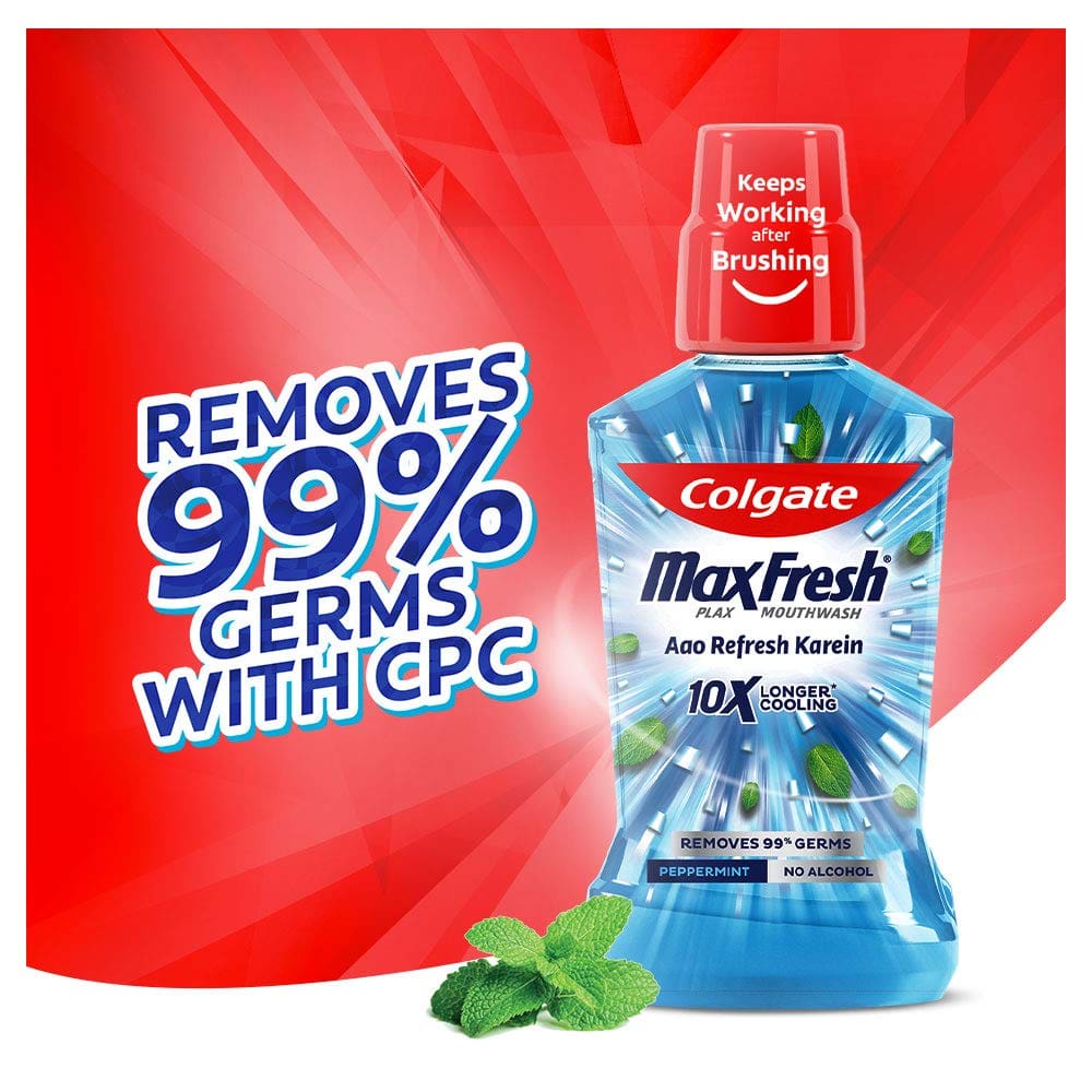 Colgate MaxFresh Mouthwash, Peppermint, 250ml