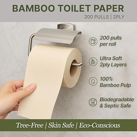 Claret Bamboo 10x Toilet Roll 200 Pulls - 2 Ply