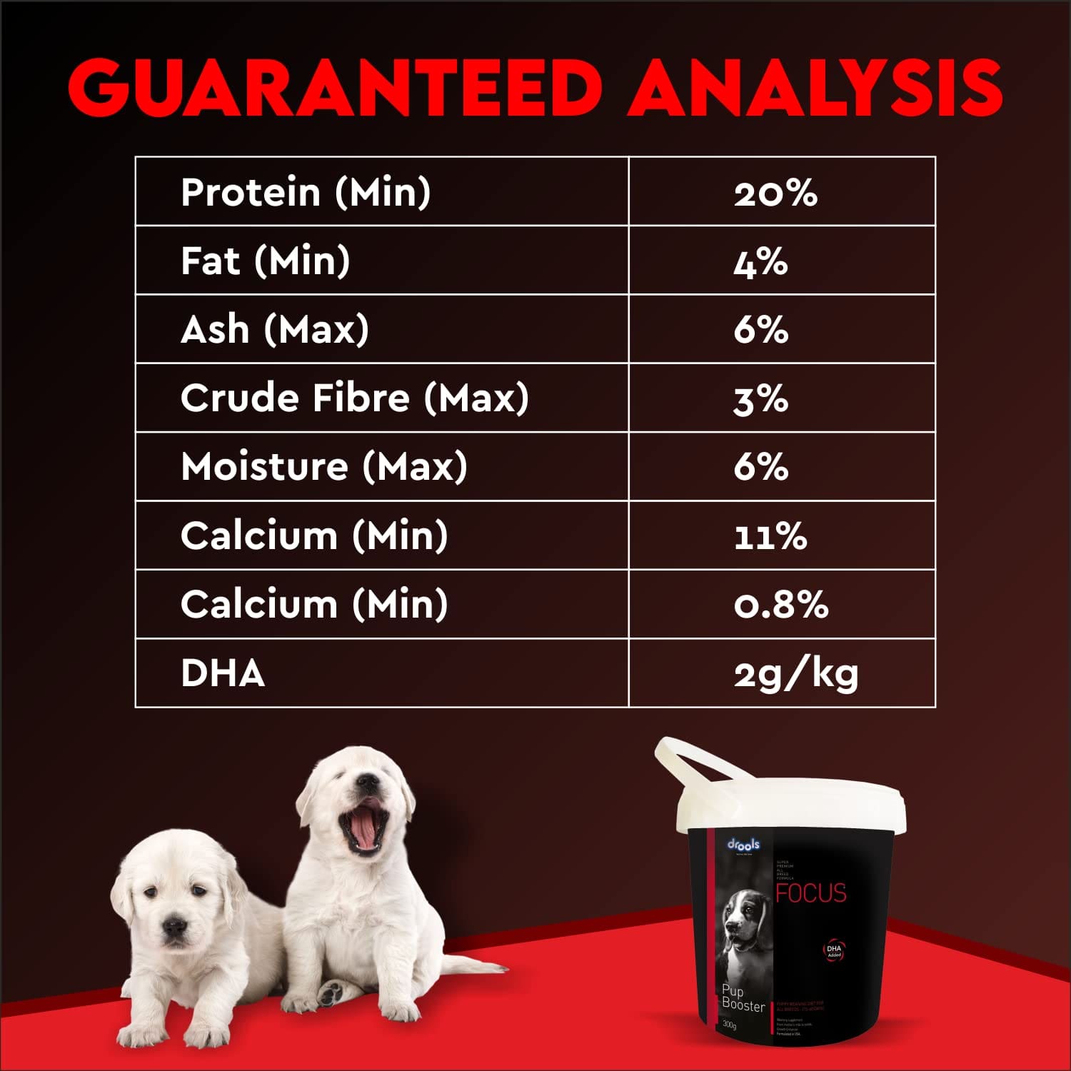 Drools, Focus Pup Booster, Puppy Weaning Diet for All Breeds, 300g
