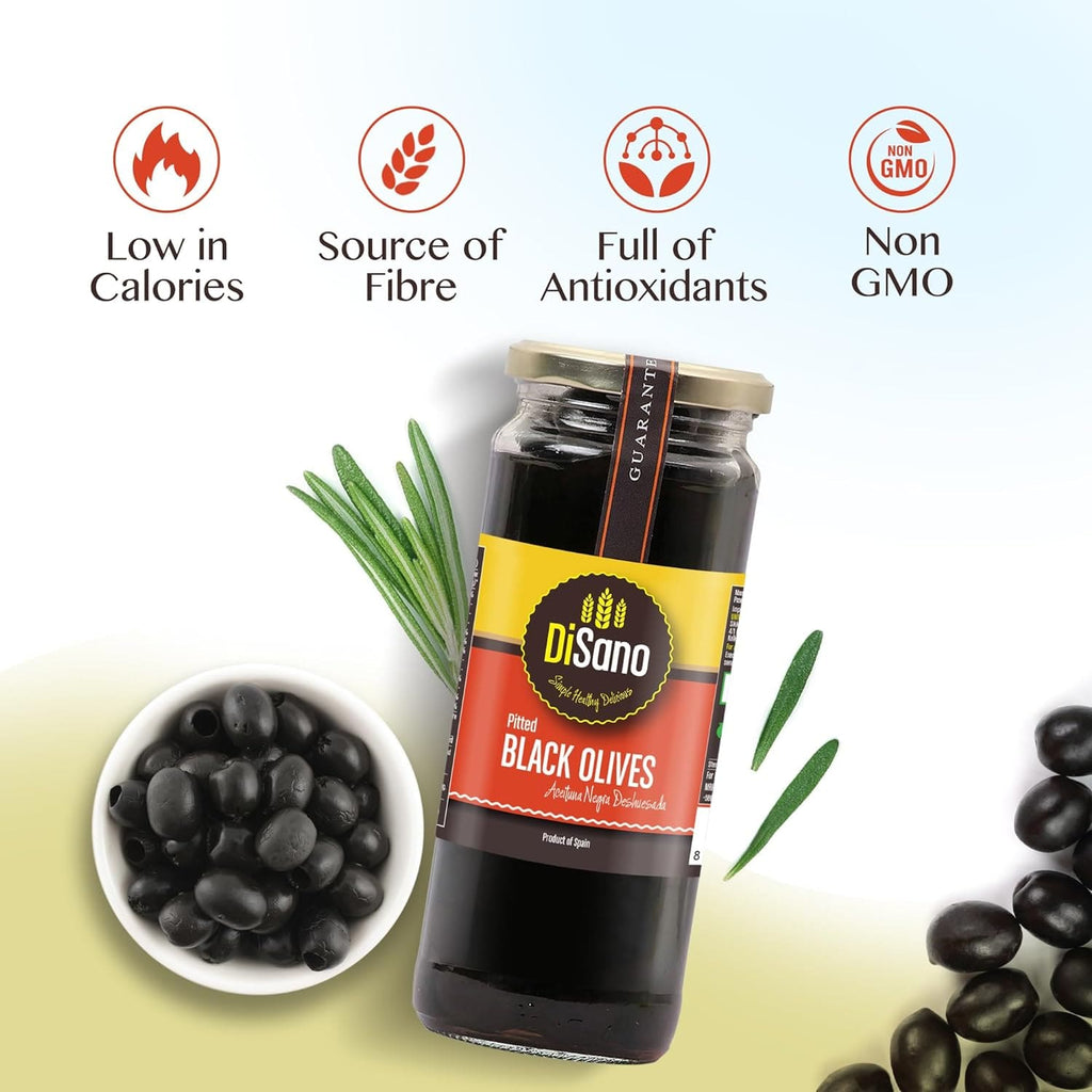 Disano, Pitted Black Olives, 450g