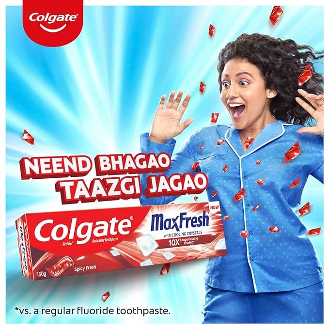 Colgate MaxFresh Toothpaste, Red Gel Paste, 70g+11g