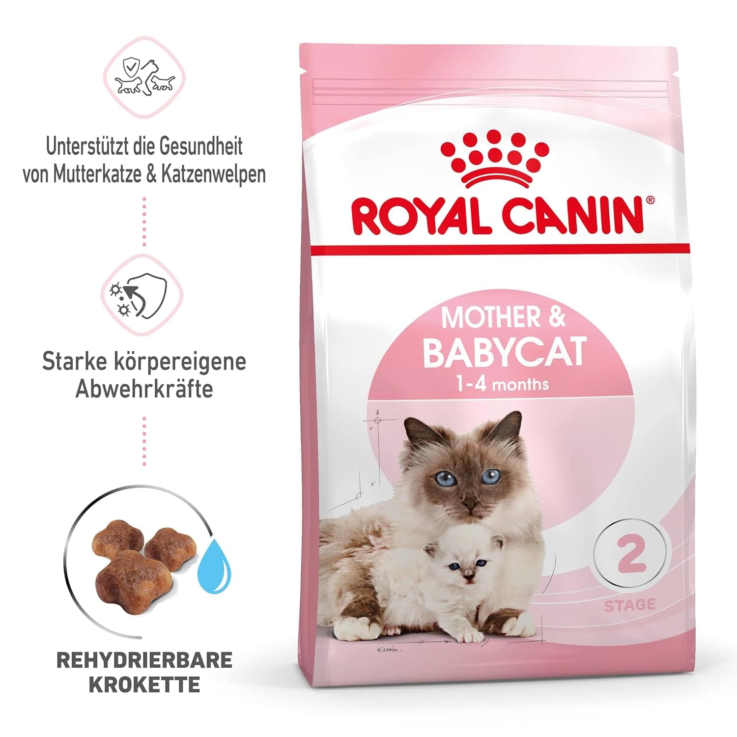 Royal Canin Mother & Baby Dry Cat Food, Meat Flavor, 2kg