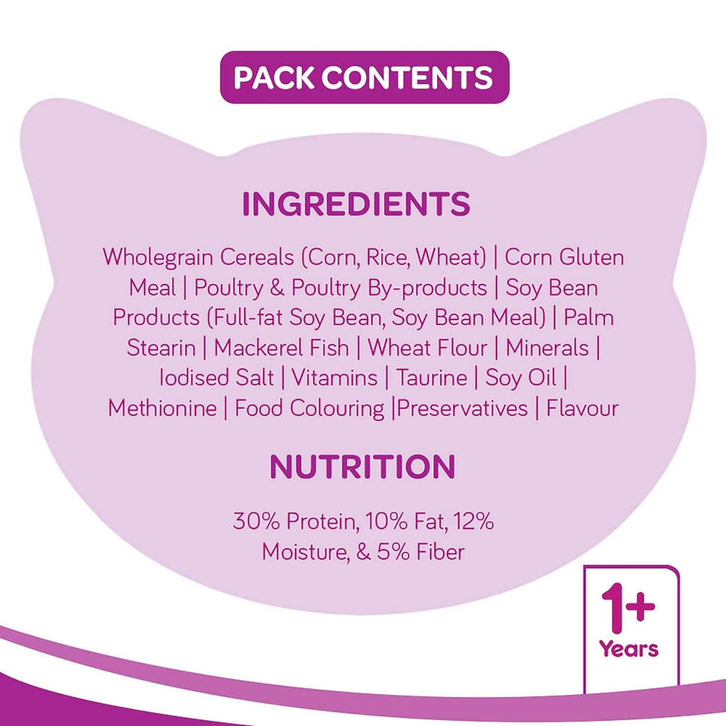 Whiskas Adult (+1 year), Mackerel Flavour, 1.2kg