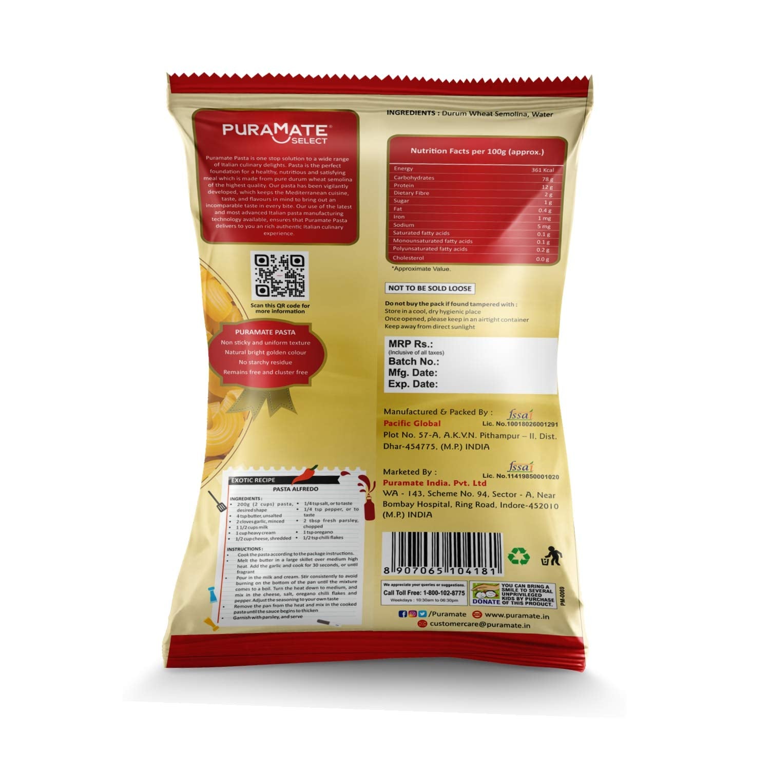 Puramate Select, Gomiti Rigate, 500g