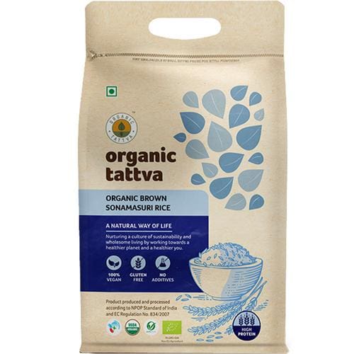 Organic Tattva Sonamasuri Rice Brown, 5kg