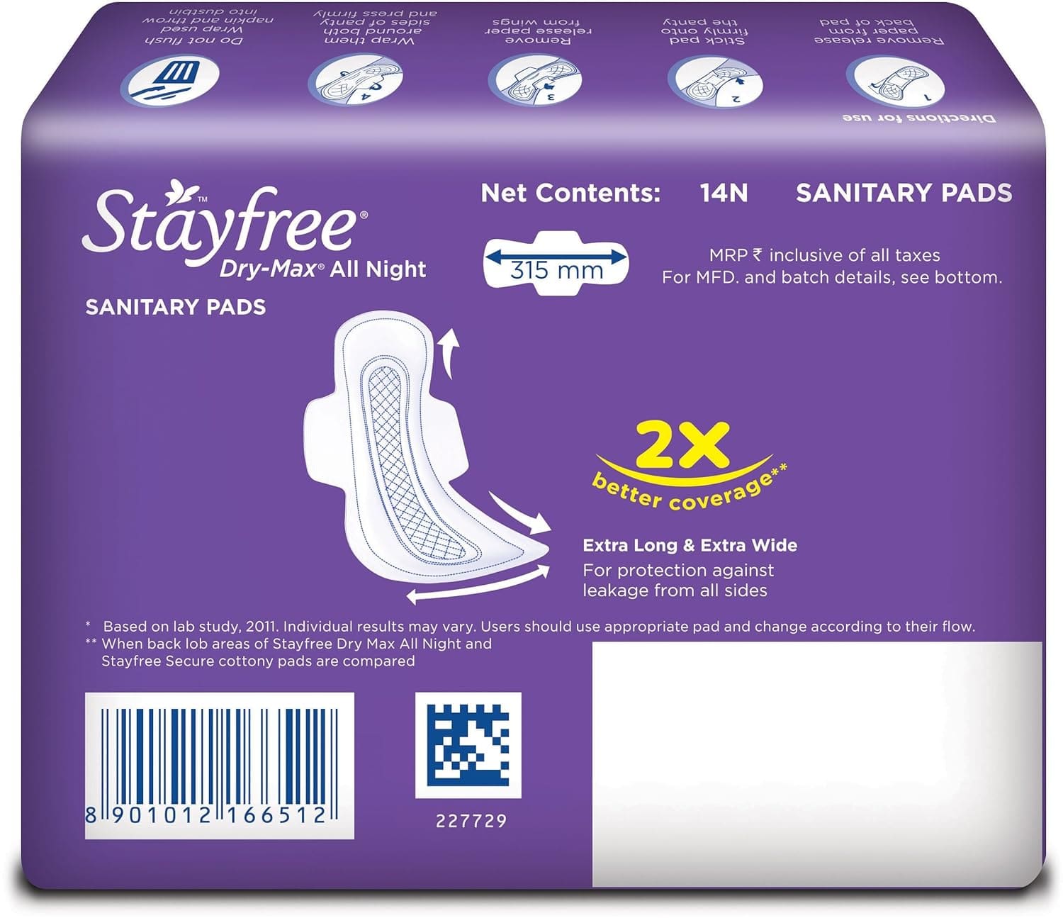 Stayfree Dry Max All Night Ultra-Dry XL, 14 Units