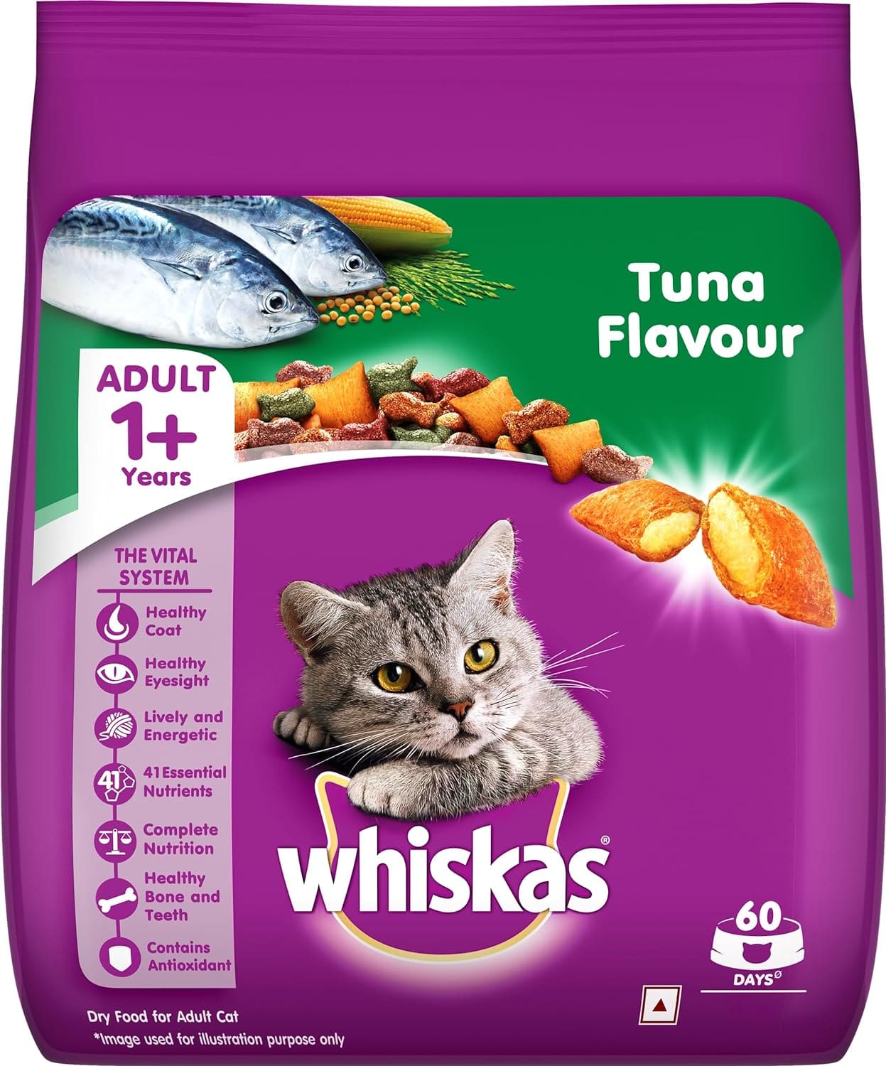Whiskas Adult (+1 year), Tuna Flavour, 1.2kg