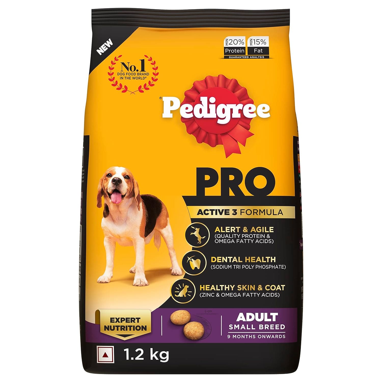 Pedigree Pro Adult Small Breed, Dry Chicken Dog Food, 1.2 Kg