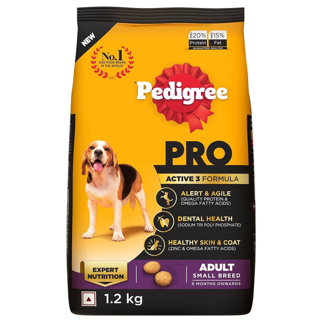 Pedigree Pro Adult Small Breed, Dry Chicken Dog Food, 1.2 Kg
