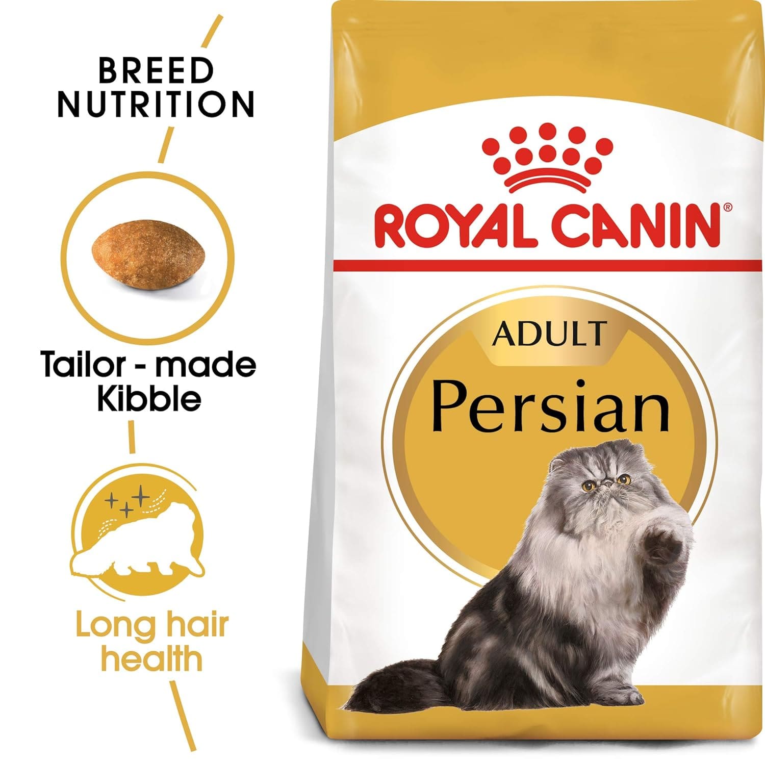 Royal Canin Persian Adult Dry Cat Food, Meat Flavor, 4Kg