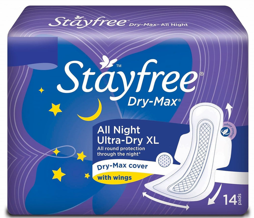 Stayfree Dry Max All Night Ultra-Dry XL, 14 Units