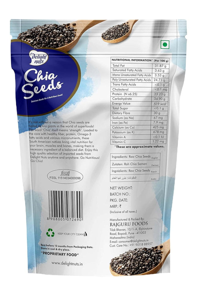 Delight Nuts, Chia Seeds, 200g