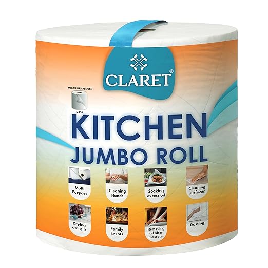 Claret Kitchen Jumbo Roll- 300 Pulls, 2 Ply