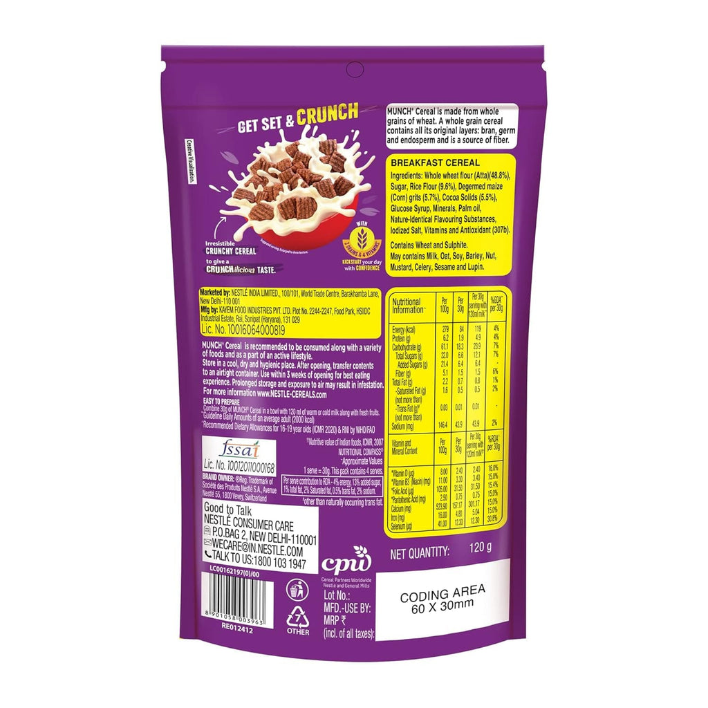 Nestle, Munch Crunchilicious Cereal, 120g