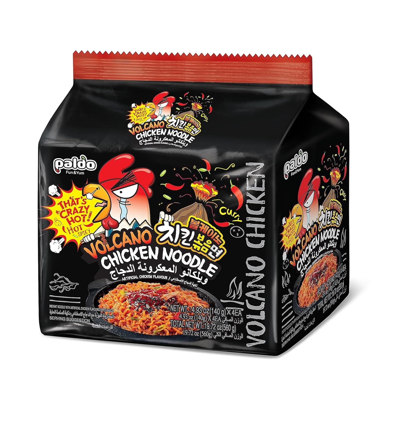 Paldo Volcano Fire Chicken (Extra Spicy), 4x140g