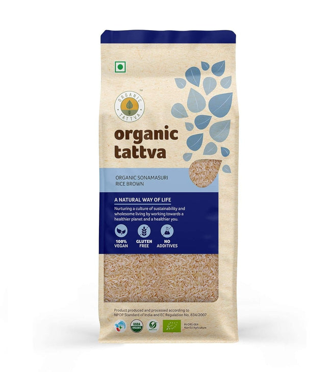Organic Tattva Sonamasuri Rice Brown, 1kg