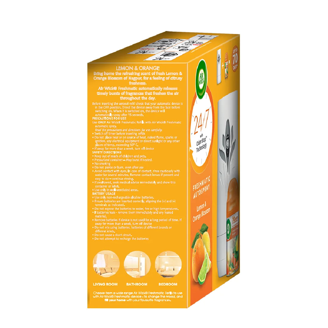 Air Wick, Freshmatic Autospray, Complete Kit, Lemon & Orange Blossom, 70 Days