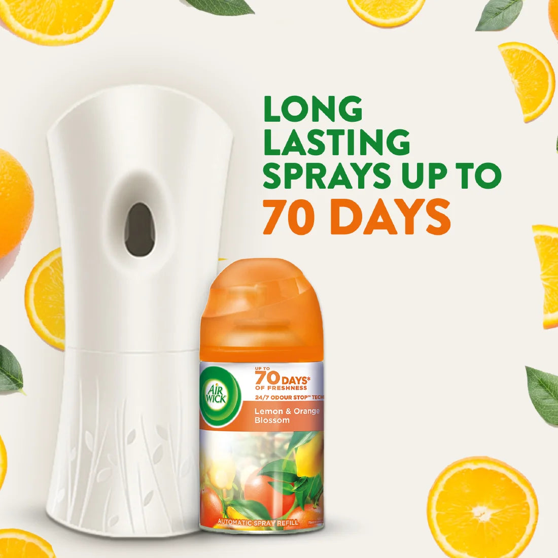 Air Wick, Freshmatic Autospray, Complete Kit, Lemon & Orange Blossom, 70 Days