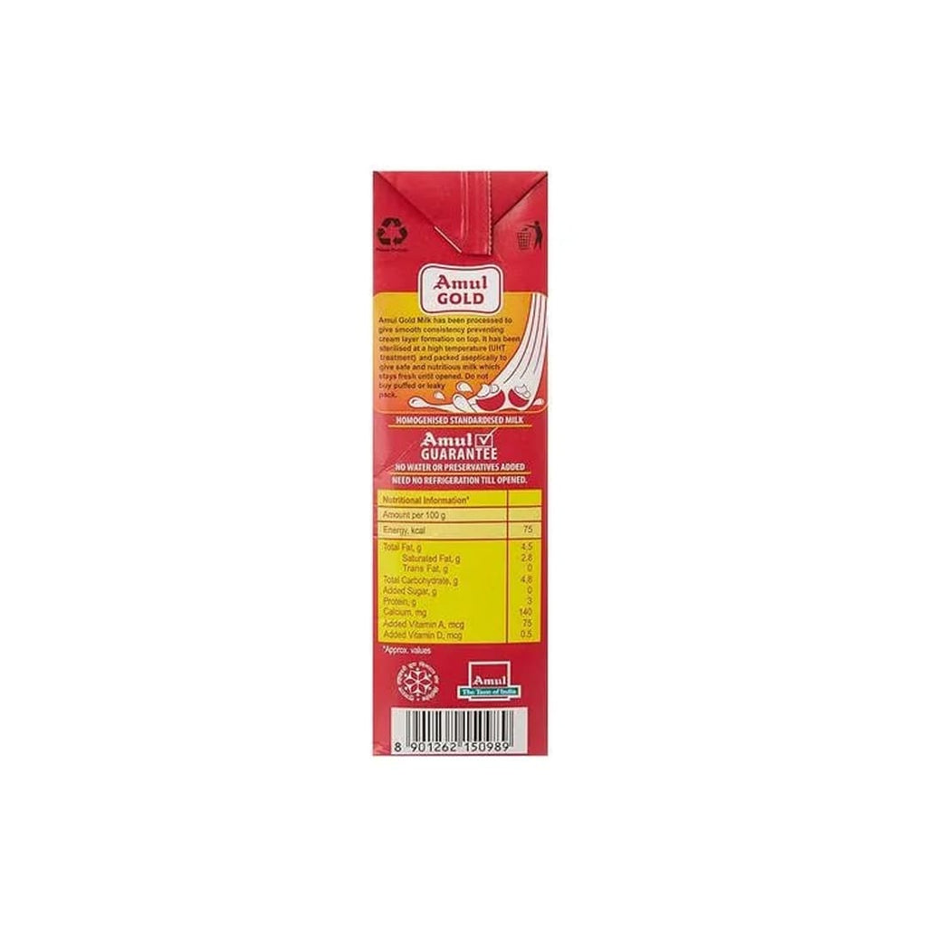 Amul Gold Homogenised Standardised Milk, 1 L