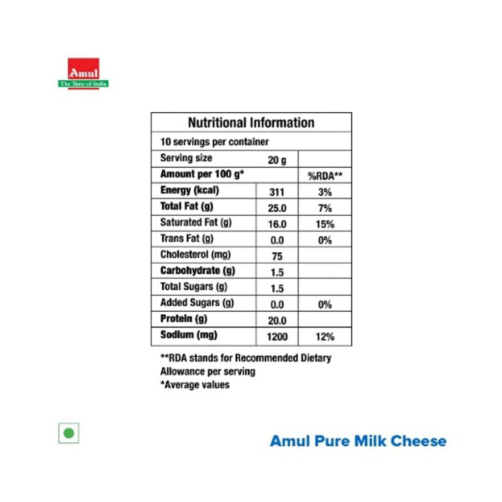 Process Block Amul Amul Processed Cheese Block, 1 kg – NagaBazaar™