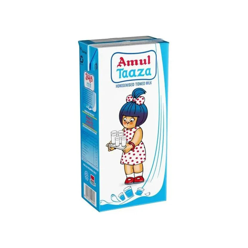 Amul Taaza Homogenised Toned Milk, 1 L
