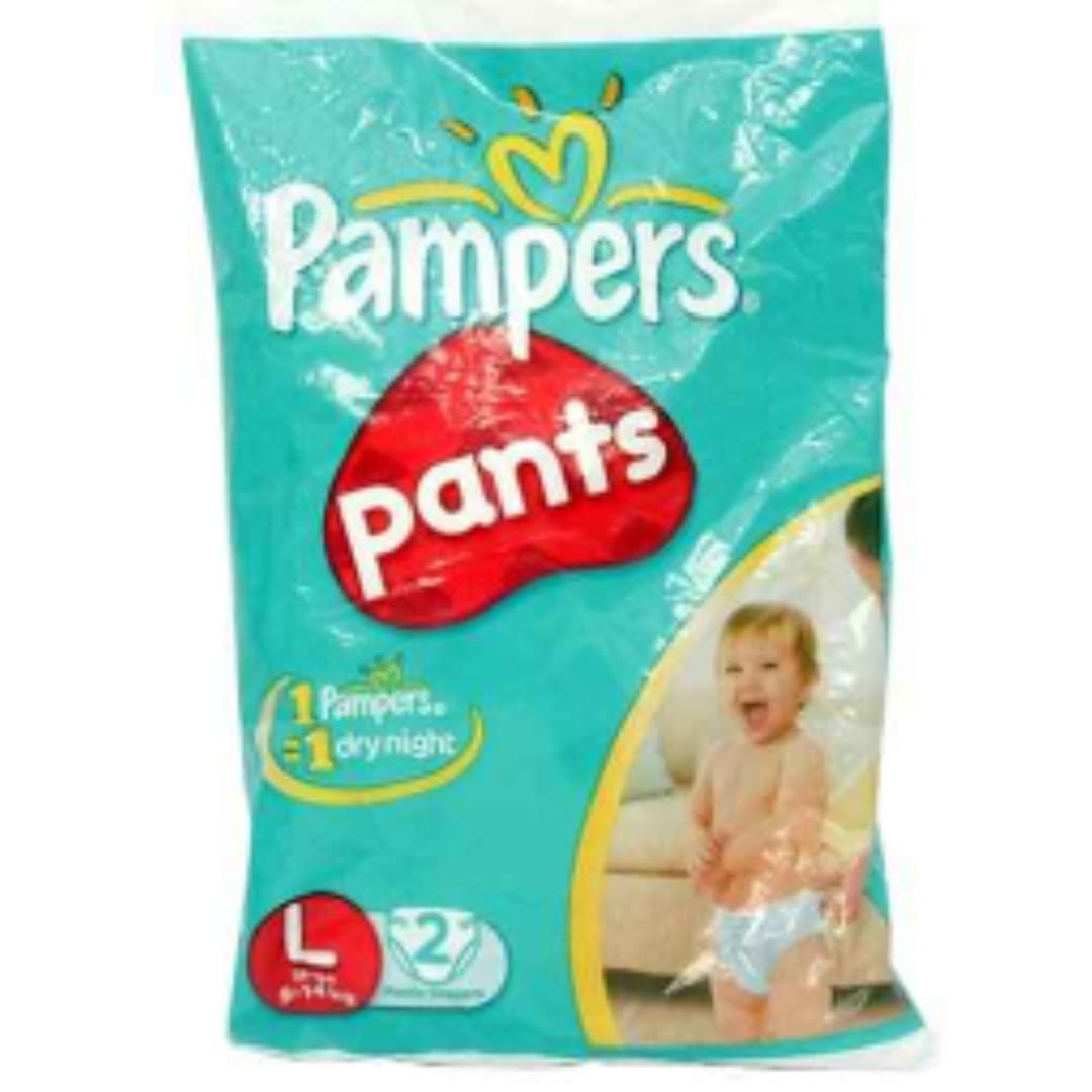 BLUE PAMPERS EASY PANTS , LARGE, 2 count