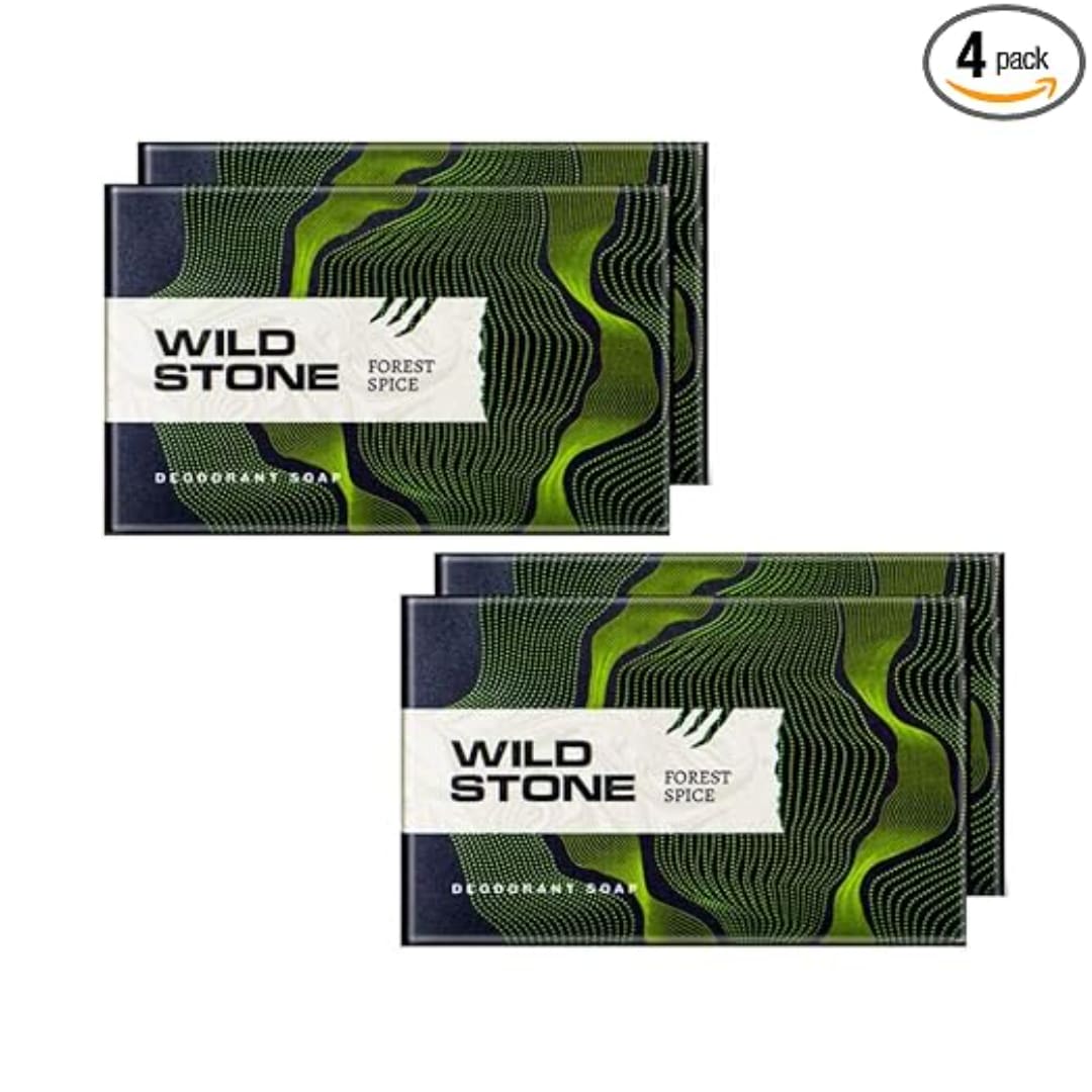 Wild Stone Forest Spice Soap for Men, Pack of 4 (75g each)