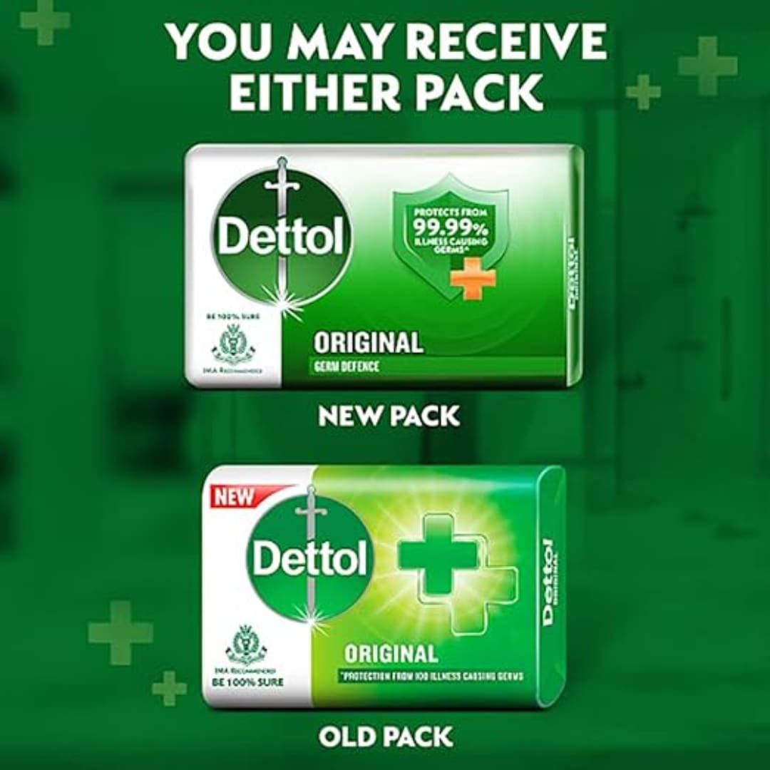 Dettol Original Germ Protection Bathing Soap bar, (100g x 5) Buy 4 get 1 Free