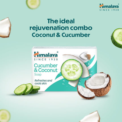 Himalaya Herbals Refreshing Cucumber Soap and Coconut Soap, 125g