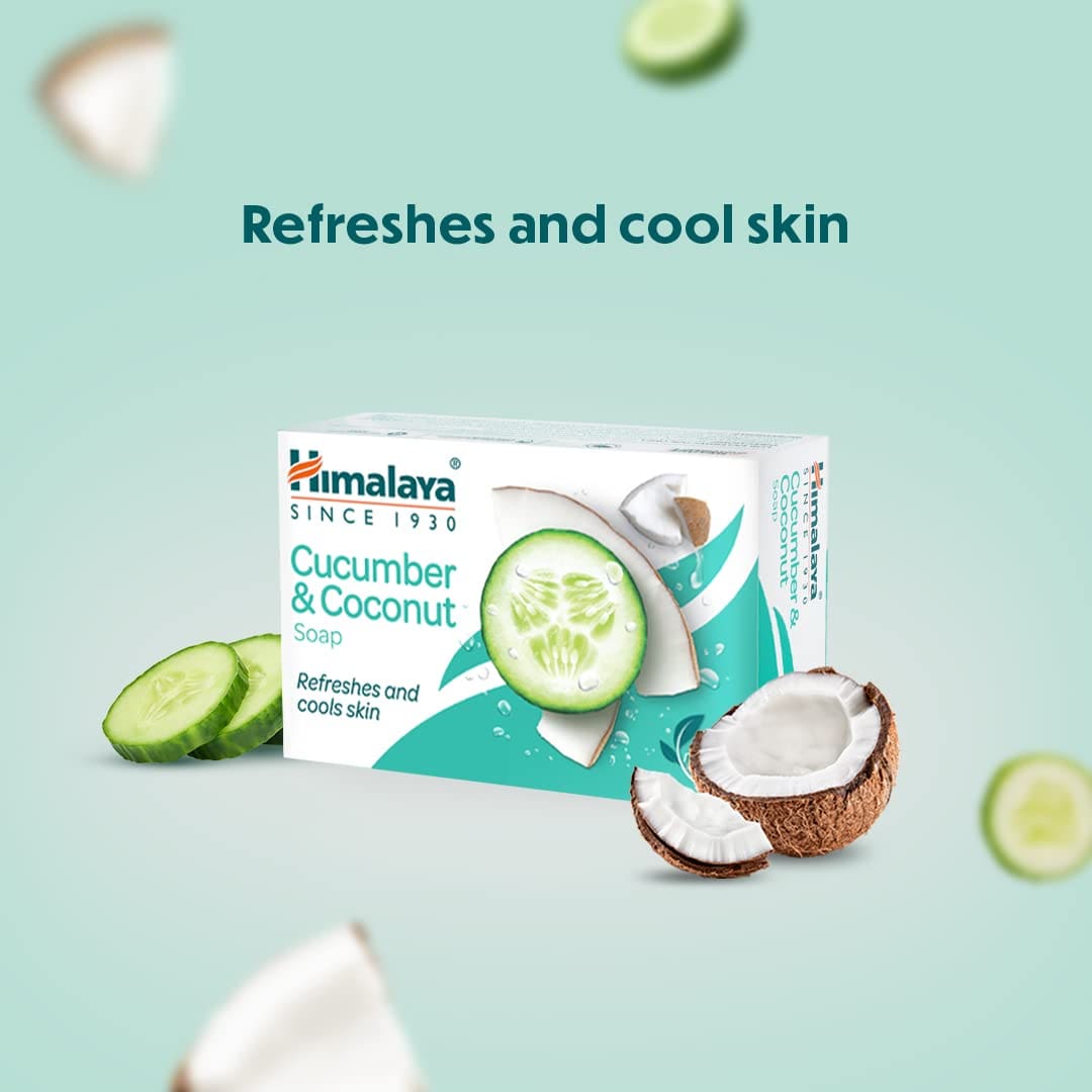 Himalaya Herbals Refreshing Cucumber Soap and Coconut Soap, 125g