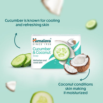 Himalaya Herbals Refreshing Cucumber Soap and Coconut Soap, 125g