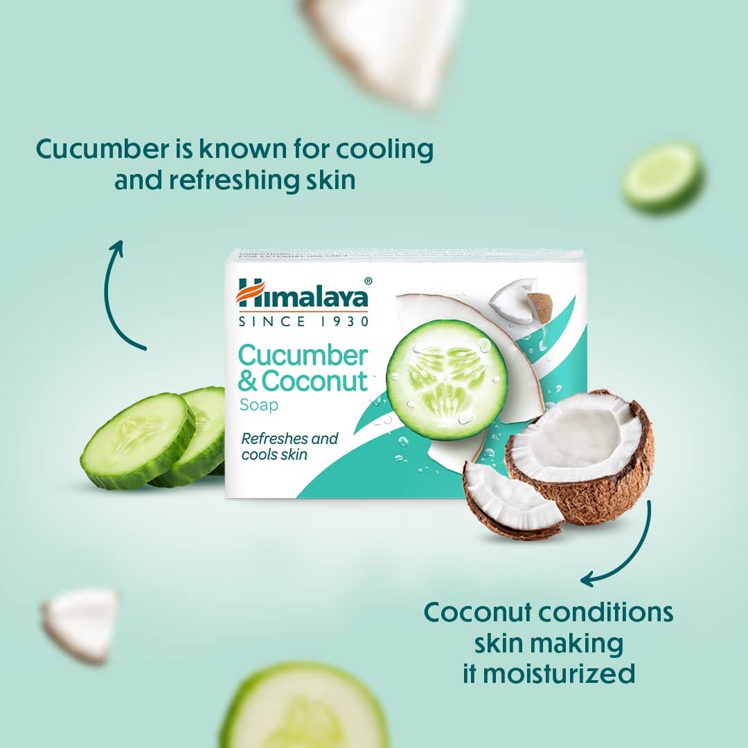Himalaya Herbals Refreshing Cucumber Soap and Coconut Soap, 125g