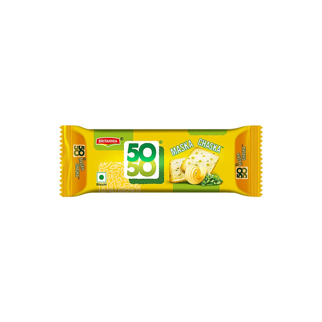 Britannia 50-50 Maska Chaska Salted Biscuits, 50gm