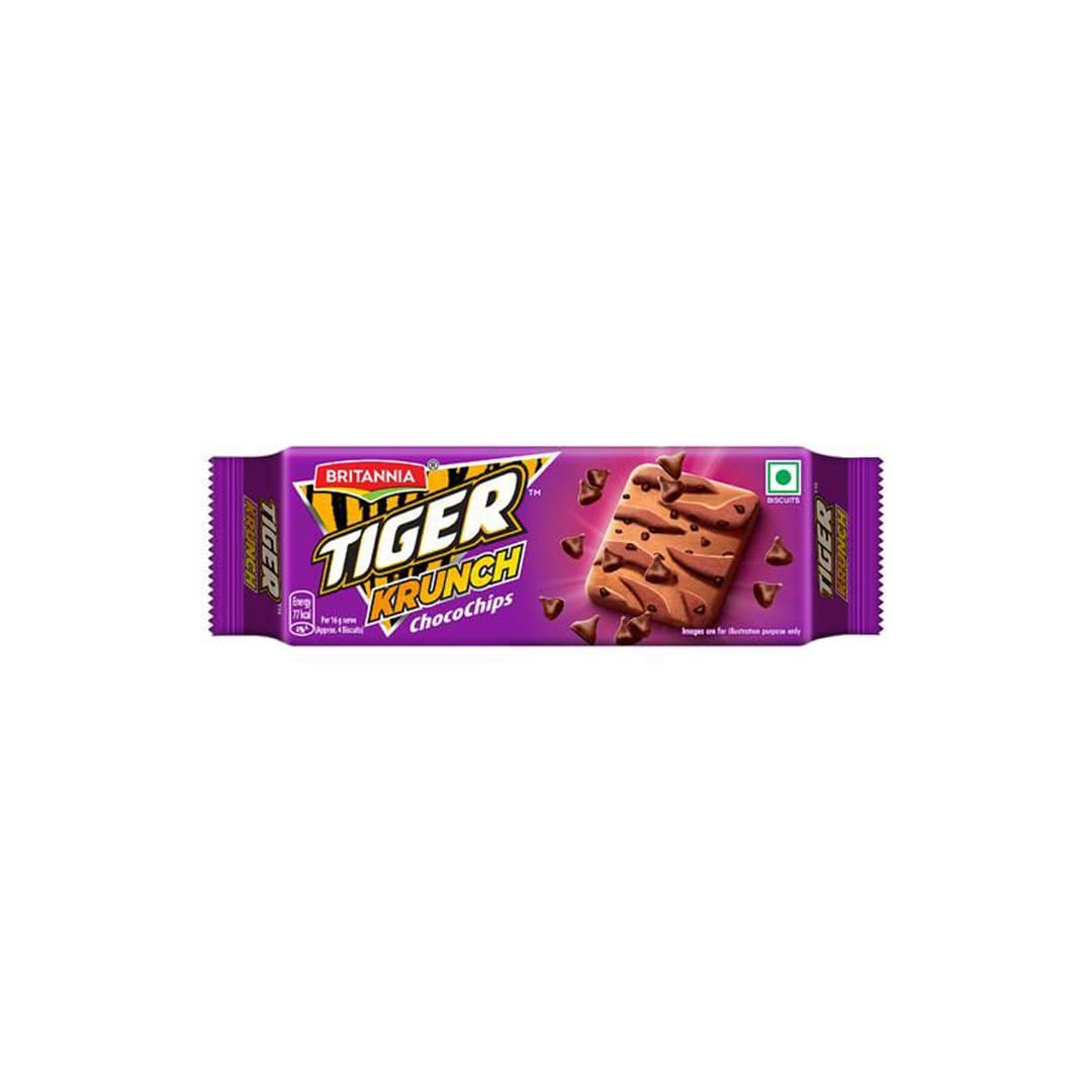 Britannia Tiger Krunch Chocochips Biscuit, 63gm (Pack of 3)