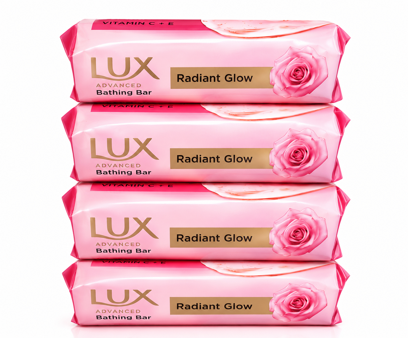 Lux Advance Radiant Glow, Rose 100g Pack of 4