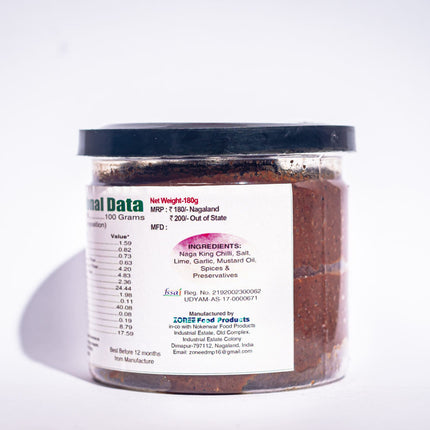 Zonee, Dried Naga King Chilli Pickle Paste, 180g