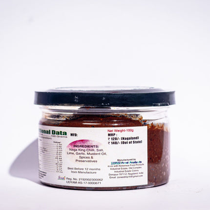 Zonee, Dried Naga King Chilli Pickle Paste, 100g