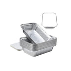 Disposable Aluminium Foil Containers with Lid For Takeaway Fast Food Packaging (100, 660 ml)
