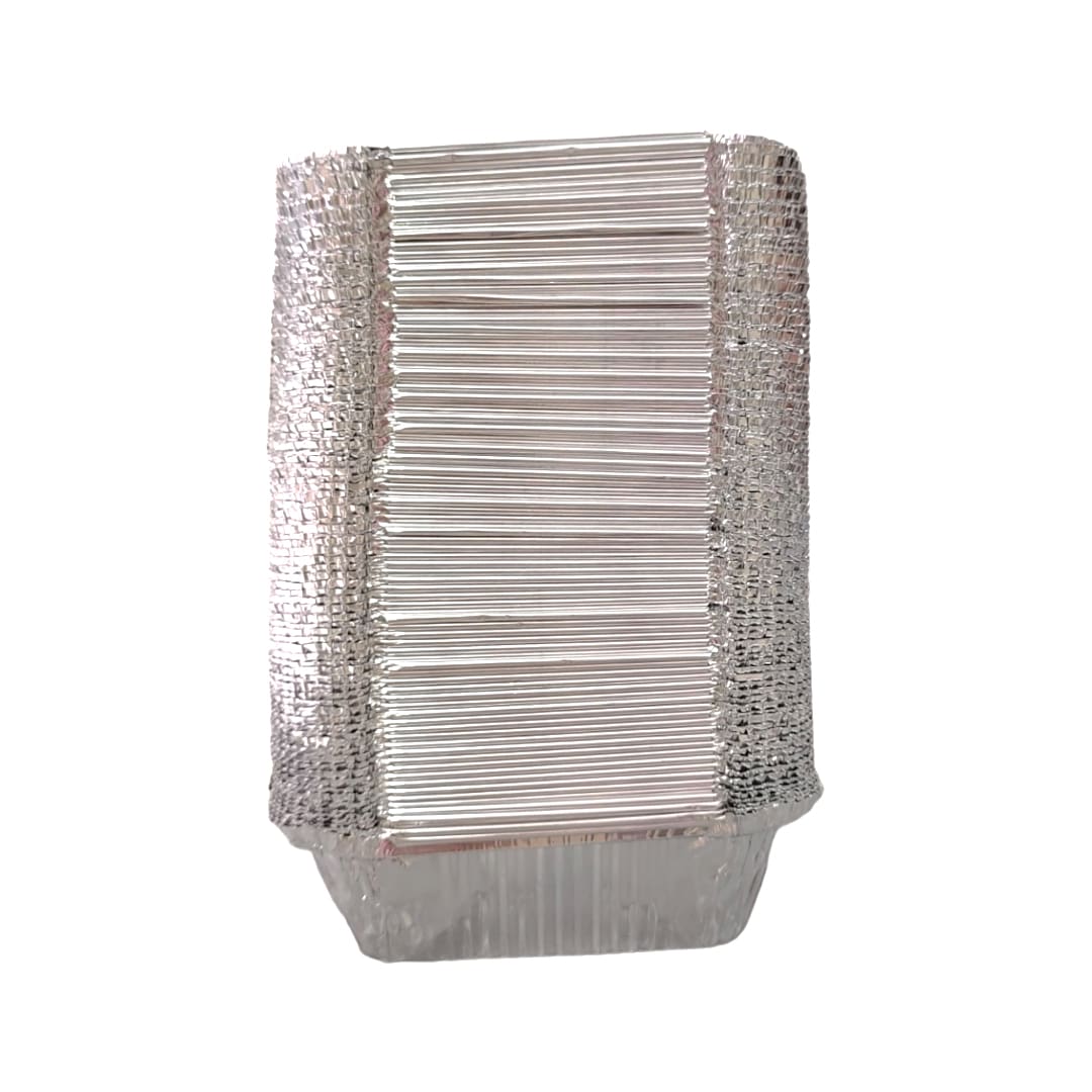 Aluminium Foil Container 250ml for Takeaway, Serving & Storing Food With Lid Cover included (Pack of 100)