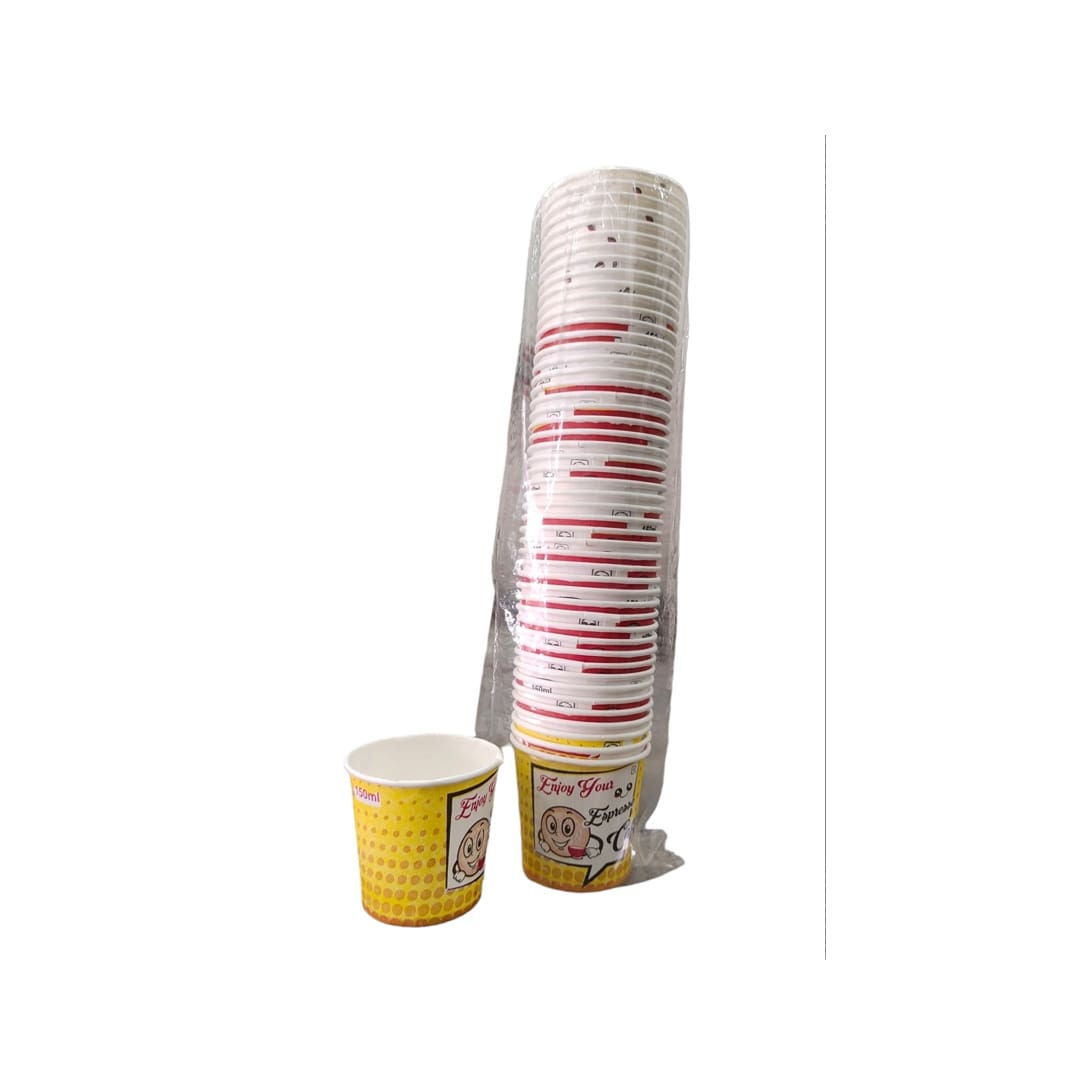 Disposable Printed Paper Cups| 150 ml| Pack of 50