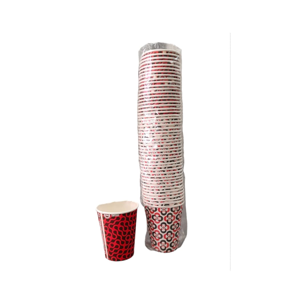 Disposable Printed Paper Cups 250 ML (Pack of 50)