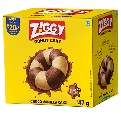 Ziggy, Donut Cake, Choco Vanilla Cake, 470g (Pack of 10)