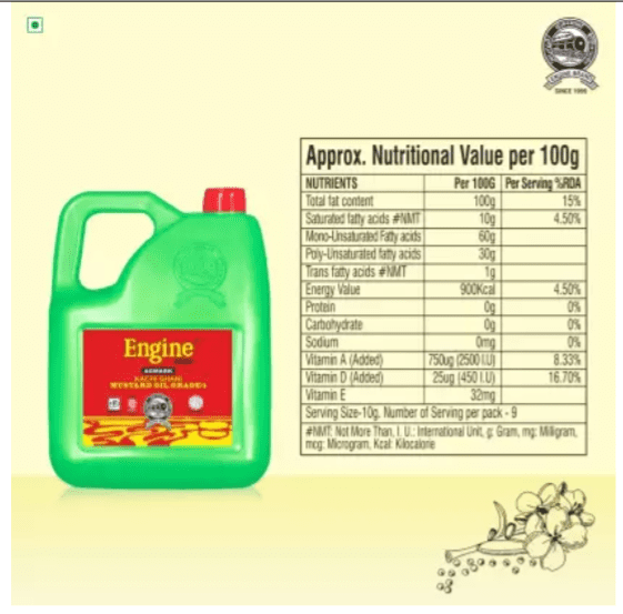 Engine Kachi Ghani Mustard Oil, 5 L