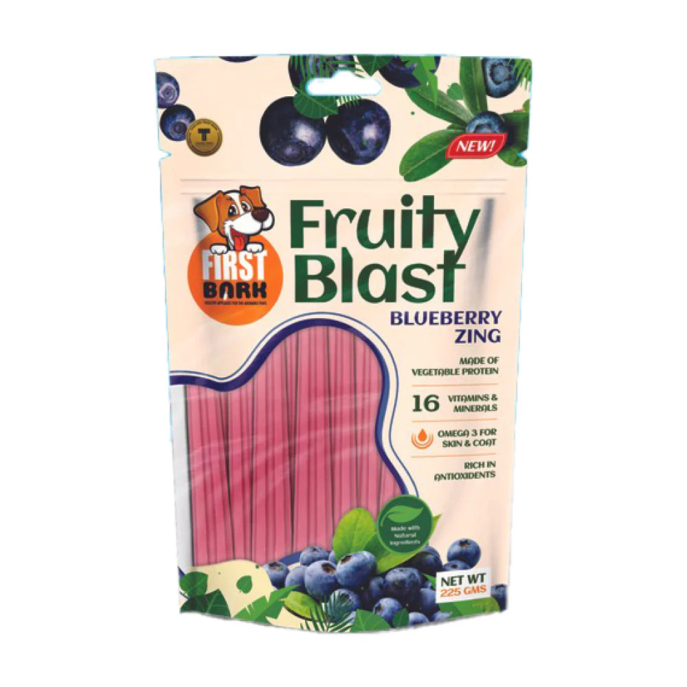 First Bark, Fruity Blast, Blueberry Zing Dog Treats, 225g