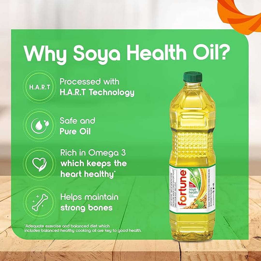 Fortune Soya Health Oil, 1L, Bottle