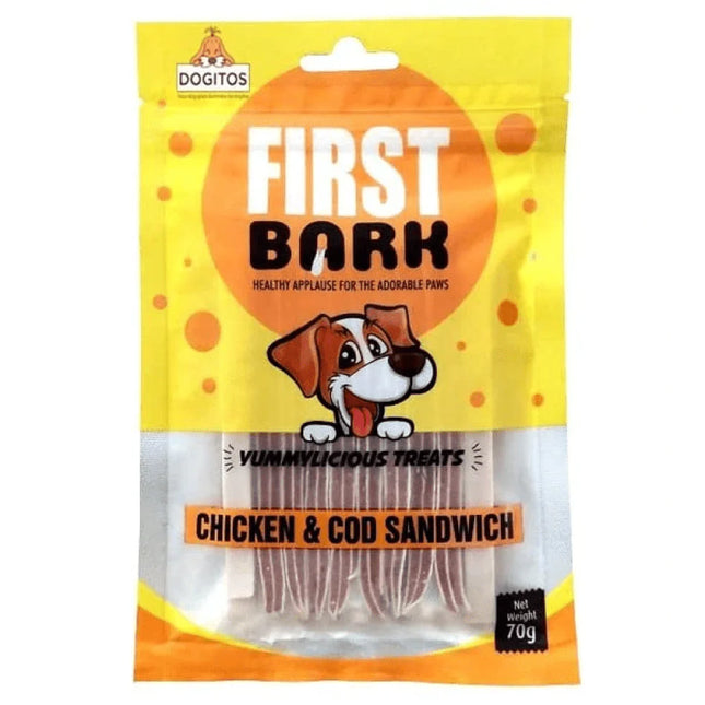 First Bark, Chicken & Cod Sandwich, 70g