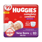 Huggies Complete Comfort Baby Dry Diaper Pants Extra small/ New Born, 10 Count