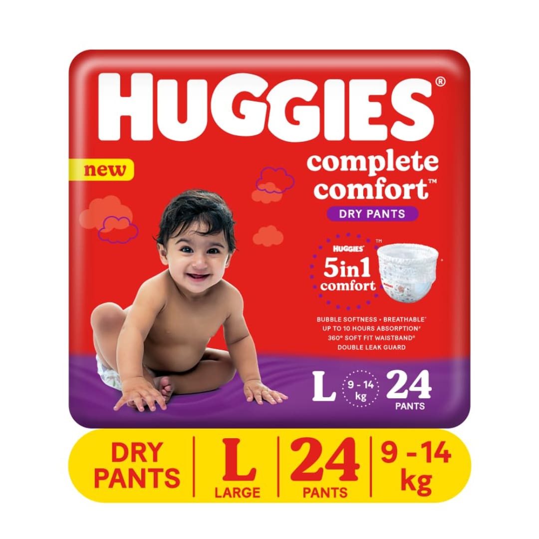 Huggies Complete Comfort Baby Dry Diaper Pants Large, 24 Count