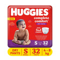 Huggies Complete Comfort Baby Dry Diaper Pants Small, 32 Count