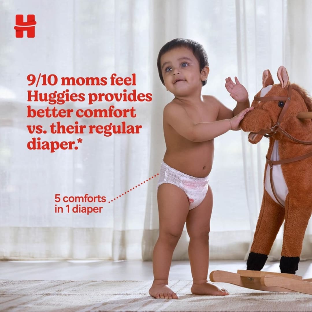Huggies Complete Comfort Wonder Pants Large (L) Size Baby Diaper Pants, 30 count